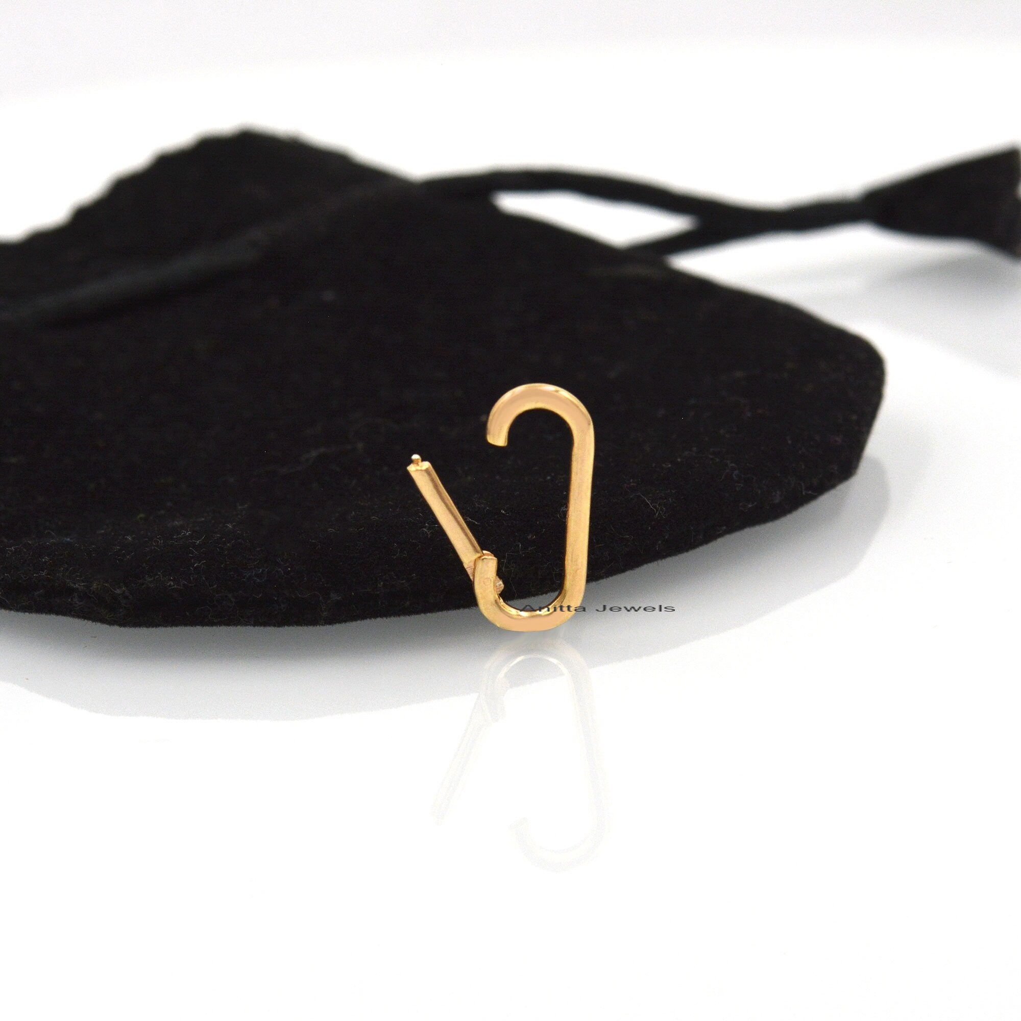 Handmade 9K Gold Charm Enhancer Lock: Diamond Jewelry Holder (20x10 MM) - View 4 - Anitta Jewels | SKU: etsy_759340242