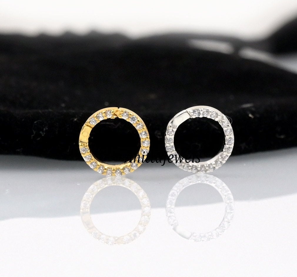 14K Gold Charm Holder: Lab Diamond Circle Enhancer - View 3 - Anitta Jewels | SKU: etsy_1694936114