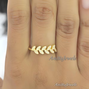 Half Eternity Leaf Motif Band, Marquise Cut Moissanite Diamond Band image 8