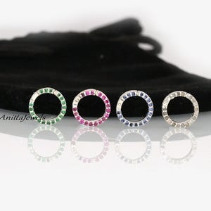 Handmade 14k Gold Diamond Charm Holder: Circle Enhancer Connector