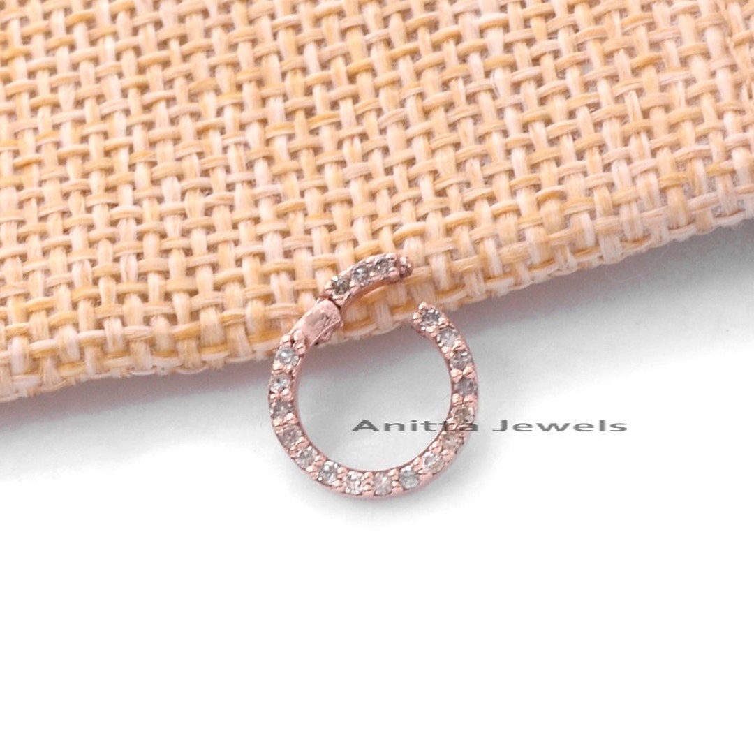 14K Gold Diamond Circle Enhancer, Charm Enhancer Gold, Charms Holder