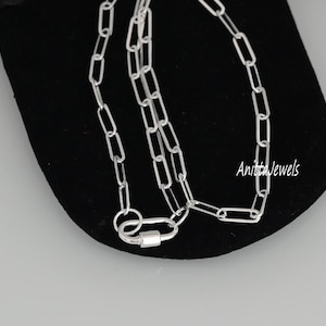 925 Silver Carabiner Necklace, Oval Carabiner Jewelry, Carabiner Lock, Baby Carabiner Lock, Handmade Carabiner Lock, Carabiner Lock Necklace