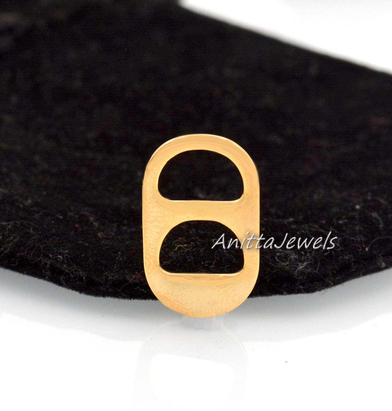 14K Gold Soda Tab Charm: Handmade Pop Top Pendant - View 2 - Anitta Jewels | SKU: etsy_1705514165