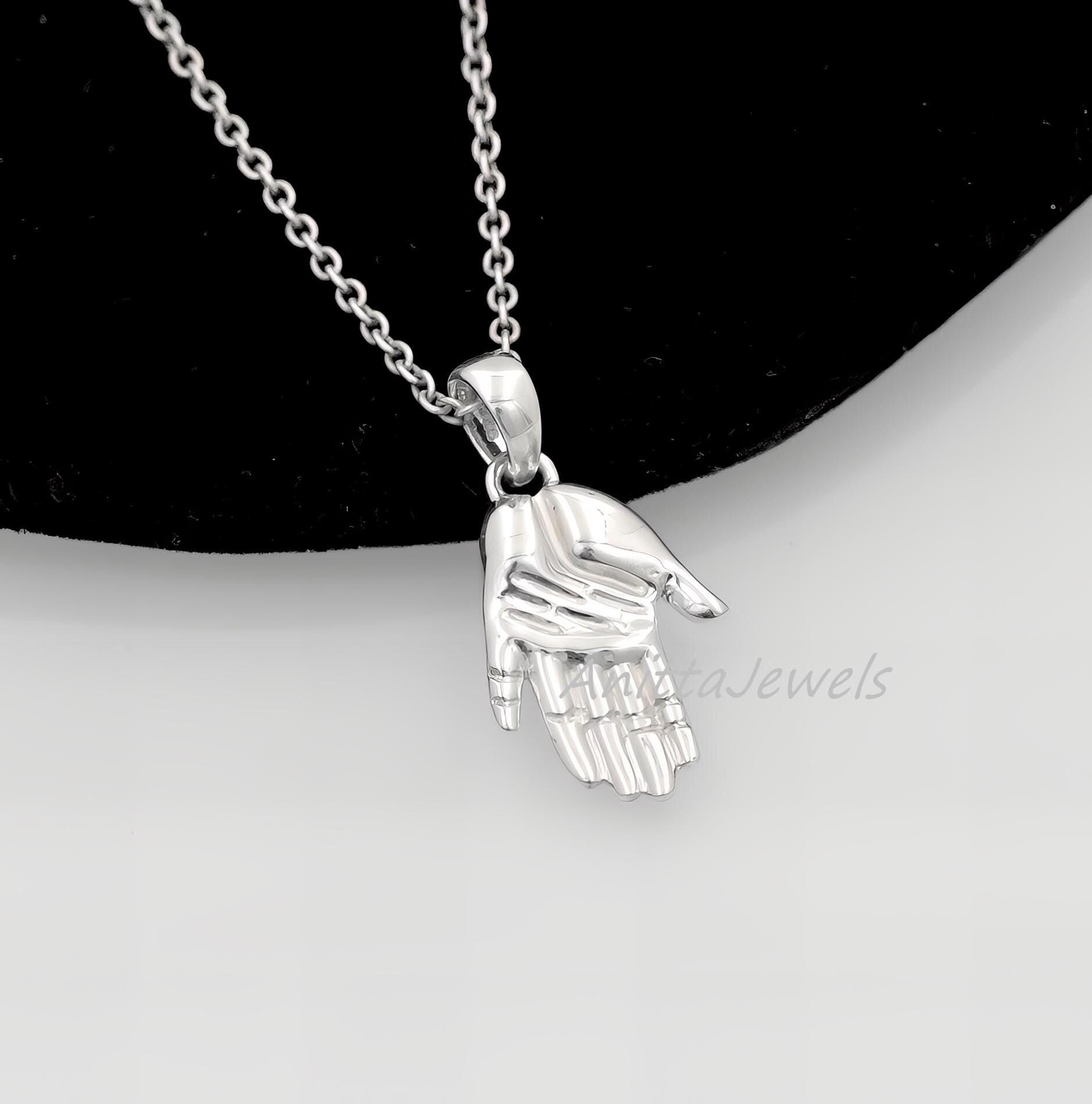Gold Plated Sterling Silver Hand Pendant: Mystic Palm Design - View 3 - Anitta Jewels | SKU: etsy_1768077012