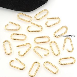 14k Enhancer Lock Multi, Diamond Enhancer Elongated, 14K Yellow Gold Charm Enhancer, 14k Diamond Charm Holder, Gold Enhancer Jewelry