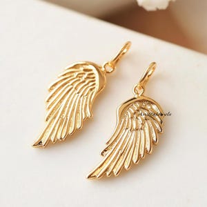 14k Gold Plated Angel Wing Earrings: Sterling Silver Cuff Earrings