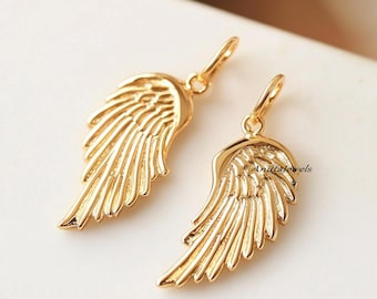 14k Gold Plated Angel Wing Earrings: Sterling Silver Cuff Earrings