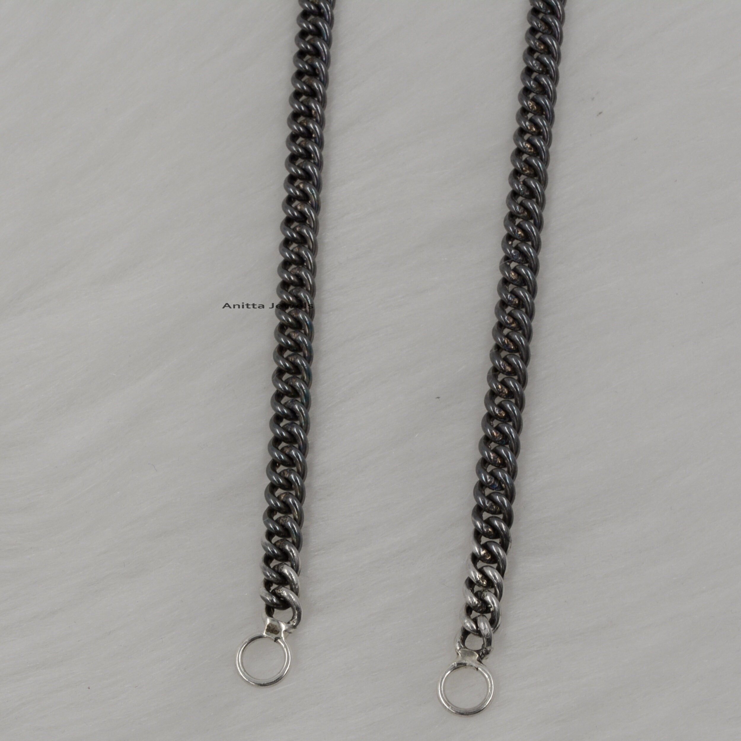 Handmade Oxidized 925 Silver Curb Chain Necklace (4.80 MM) - View 4 - Anitta Jewels | SKU: etsy_865625539