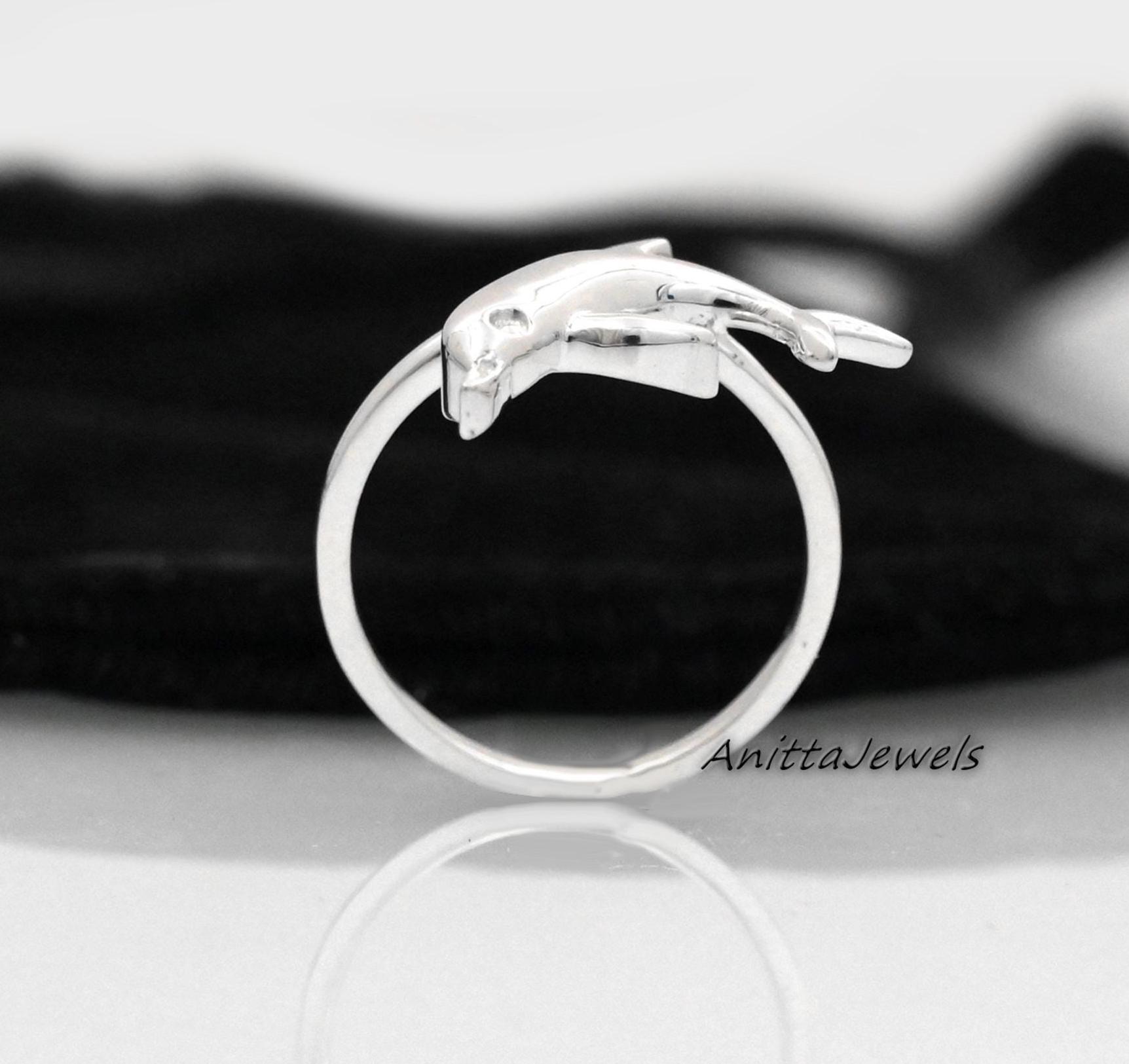 Sterling Silver Dolphin Ring: Ocean Jewelry - View 4 - Anitta Jewels | SKU: etsy_1725387056