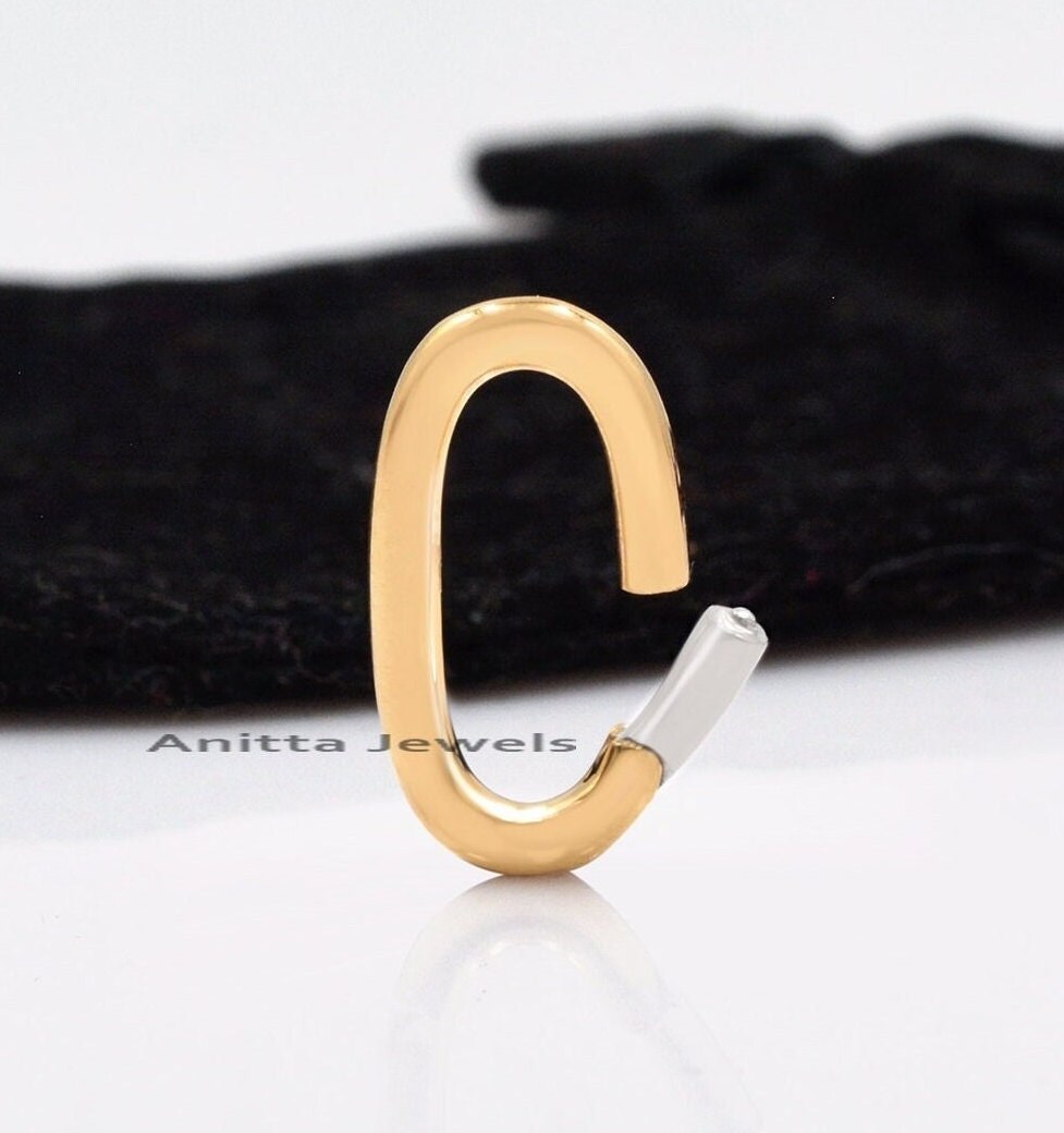 Two-Tone Oval Enhancer: Handmade 925 Silver Link Lock (20x10 MM) - View 3 - Anitta Jewels | SKU: etsy_1114106132