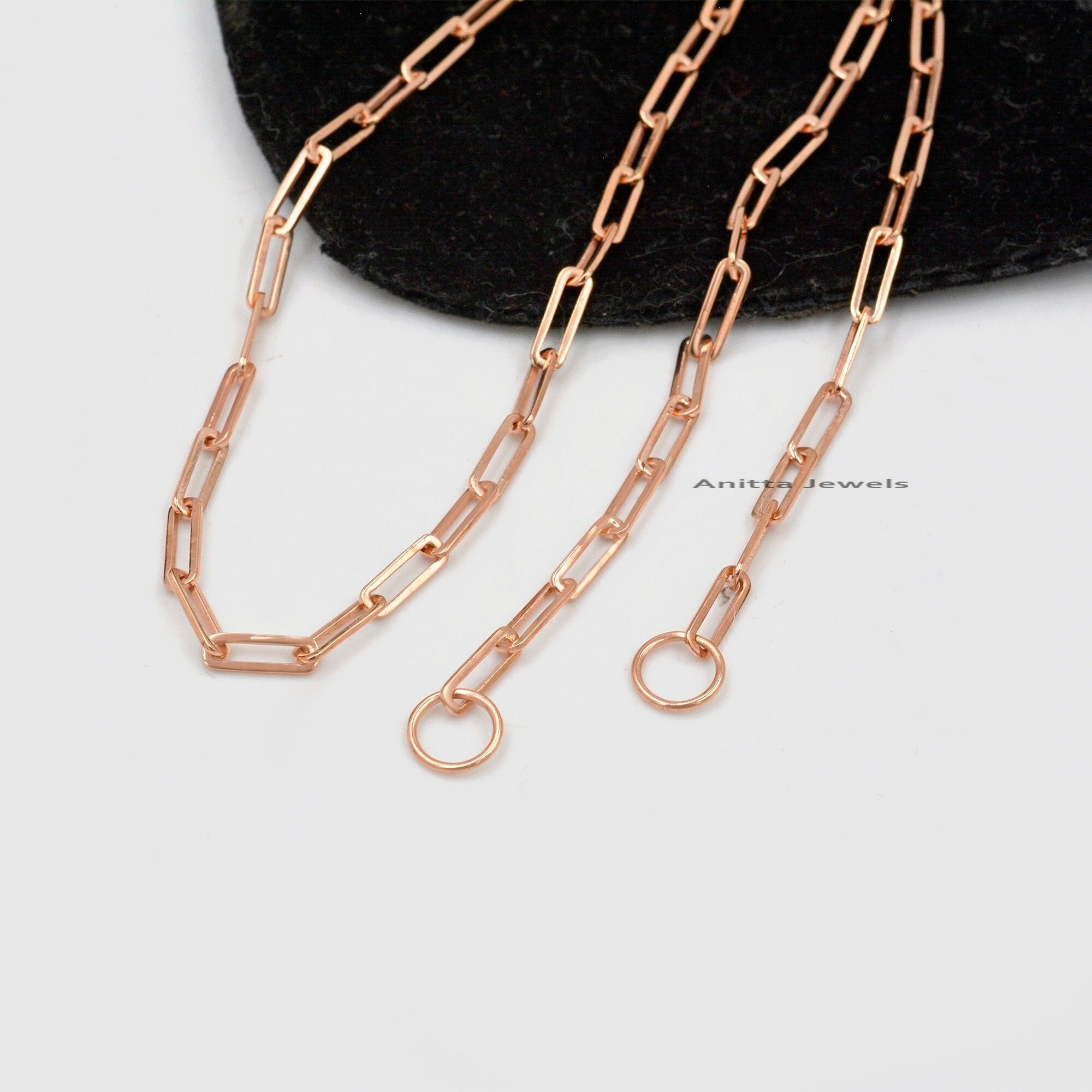 Handmade 14k Gold Paperclip Chain Necklace: Rectangle Link - View 3 - Anitta Jewels | SKU: etsy_1053840891