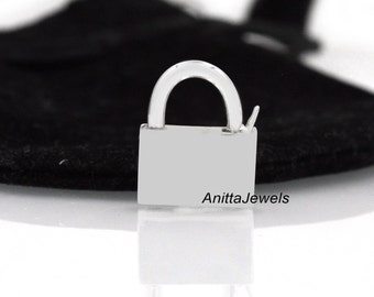 14K Gold Plated Padlock, Dainty Padlock Connector, Gold Padlock Pendant, 925 Silver Padlock Charms, Padlock Clasp, Lock Clasp