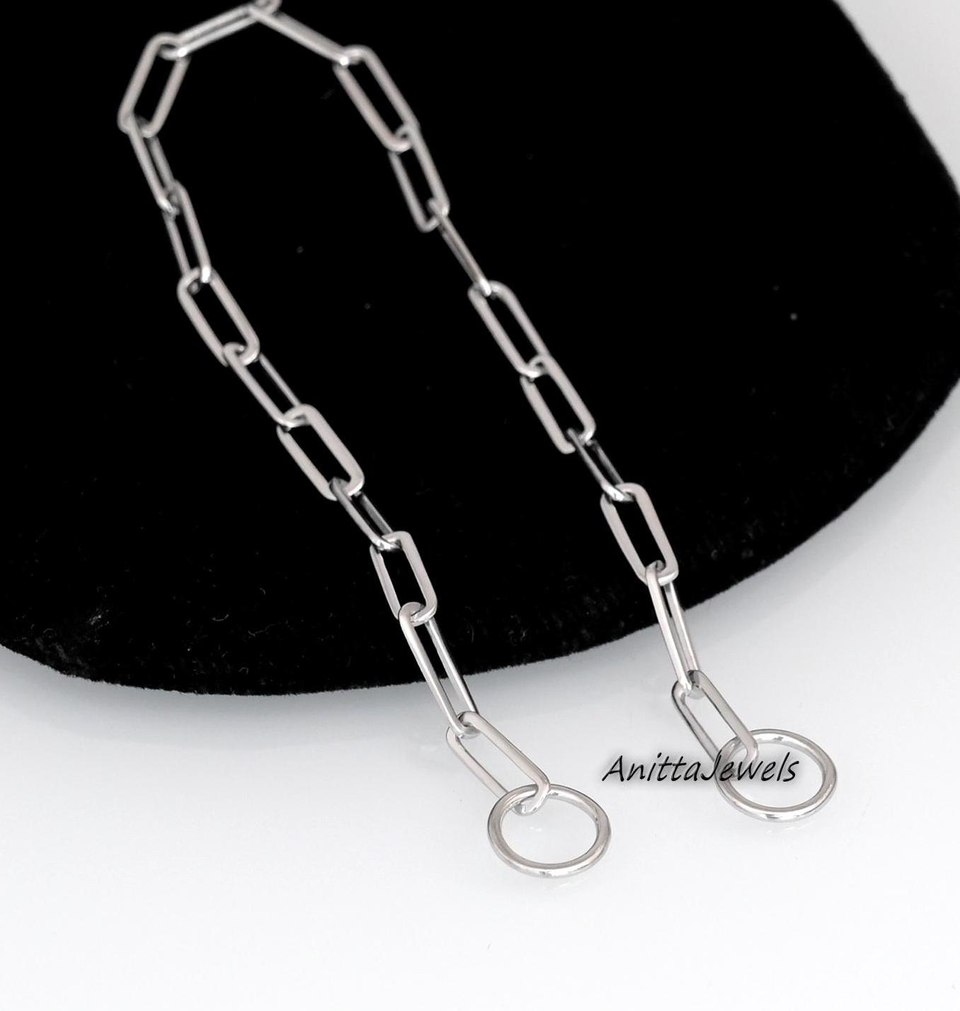 Handmade 14k Gold Paperclip Chain Necklace: Rectangle Link - View 7 - Anitta Jewels | SKU: etsy_1053840891