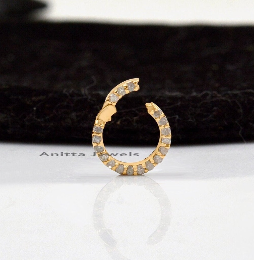 14K Gold Charm Holder: Lab Diamond Circle Enhancer - View 5 - Anitta Jewels | SKU: etsy_1694936114