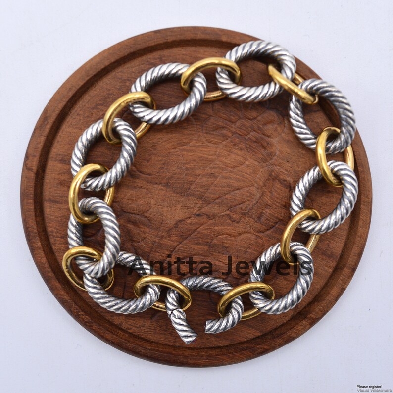 Designer Link Bracelet Carabiner Connector Bracelte Lock Gold Vermeil Bracelet Women Twisted Bracelets 925 Silver Twisted Wire Bracelet