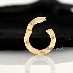 9k Gold Diamond Charm Enhancer: Handmade Circle Charm Holder