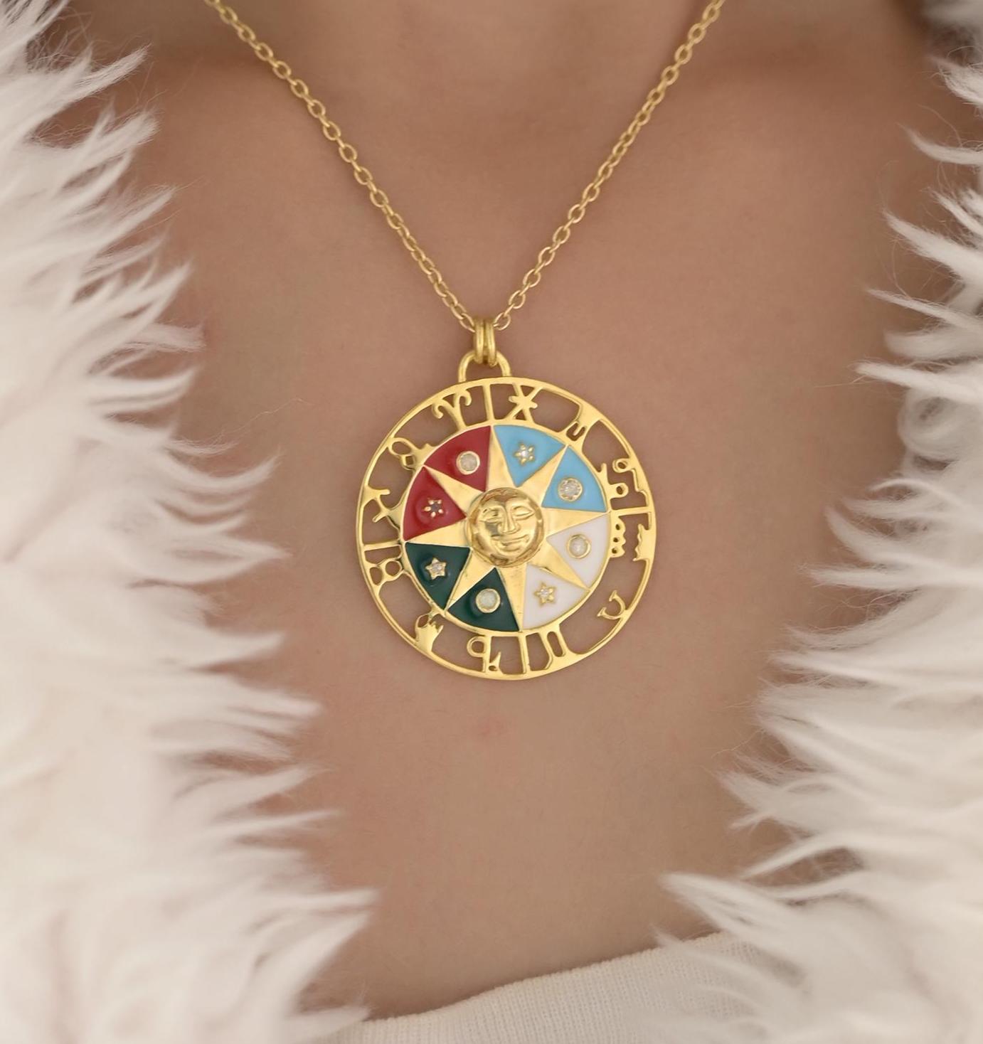 Sterling Silver Diamond Compass Pendant: Handmade Elongated Charm - View 4 - Anitta Jewels | SKU: etsy_1315734579