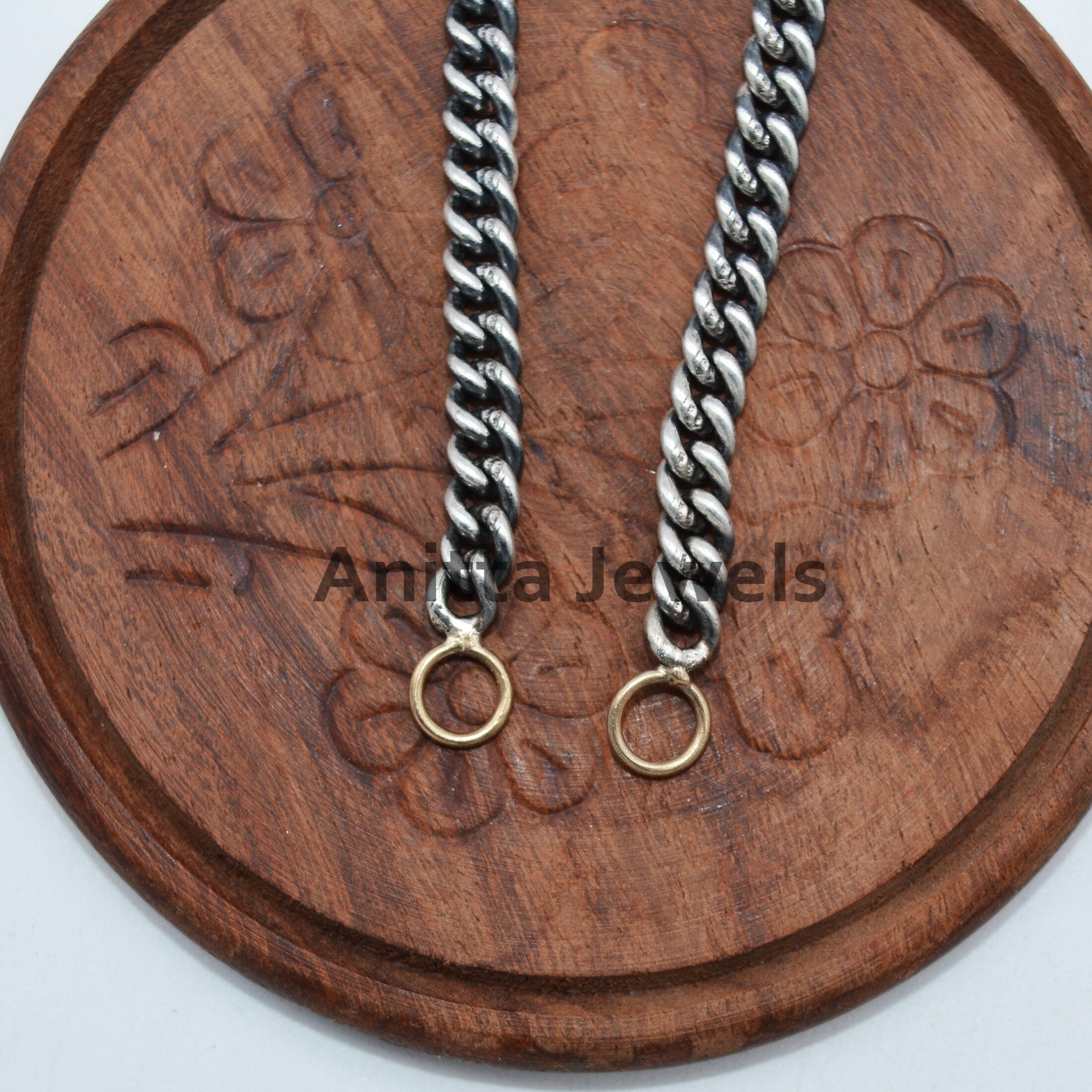 Handmade Oxidized 925 Silver Curb Chain Necklace (4.80 MM) - View 7 - Anitta Jewels | SKU: etsy_865625539