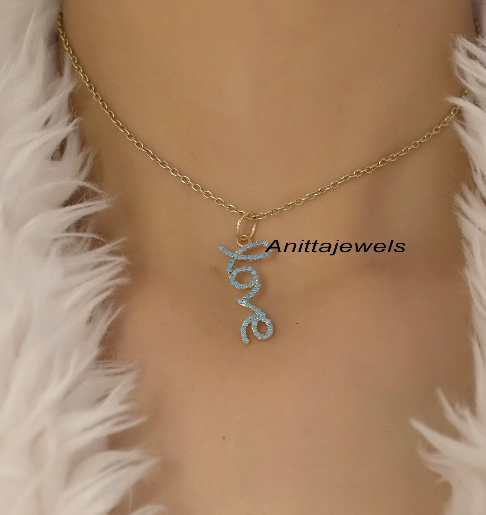 14K Gold Plated Love Pendant: Silver Diamond Charm - View 5 - Anitta Jewels | SKU: etsy_1062220217