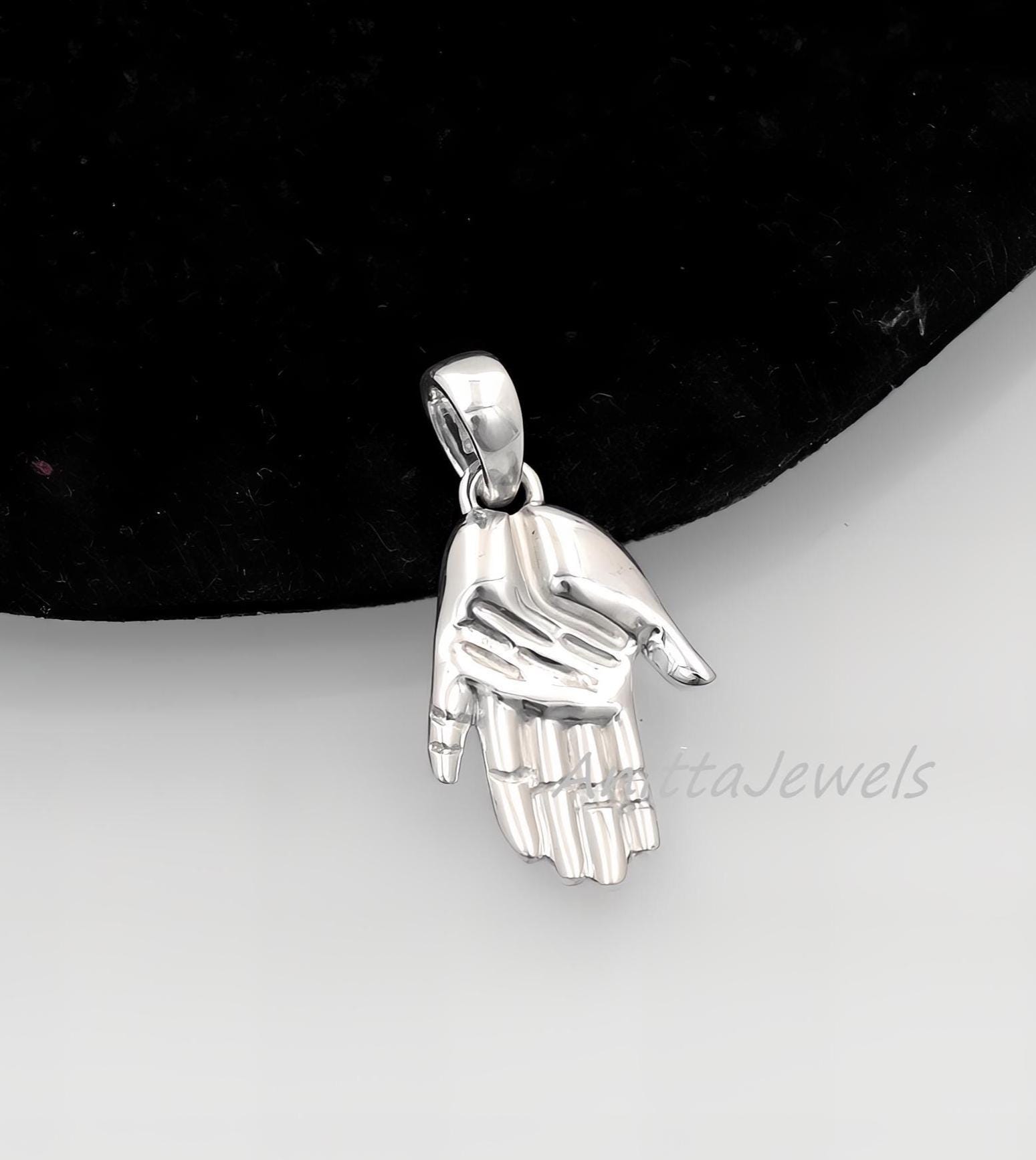 Gold Plated Sterling Silver Hand Pendant: Mystic Palm Design - View 4 - Anitta Jewels | SKU: etsy_1768077012