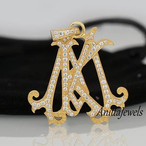 Diamond Monogram Pendant, Custom Monogram Pendant, 925 Silver Designer Monogram Jewelry, Name Alphabet Monogram Pendant, GoldMonogramJewelry