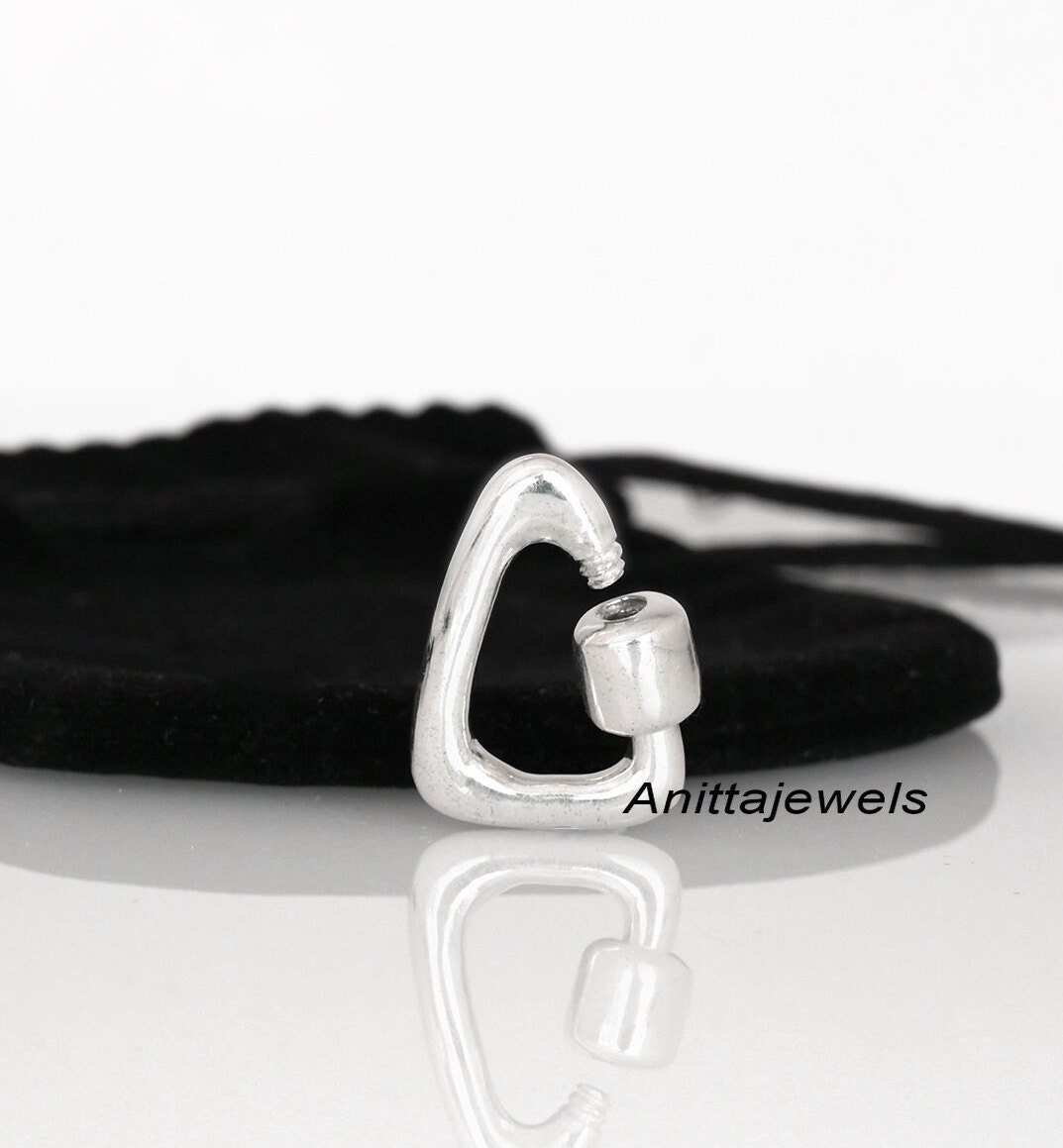 14K Gold Triangle Carabiner Lock: Handmade Jewelry Clasp (21 MM) - View 3 - Anitta Jewels | SKU: etsy_854699038