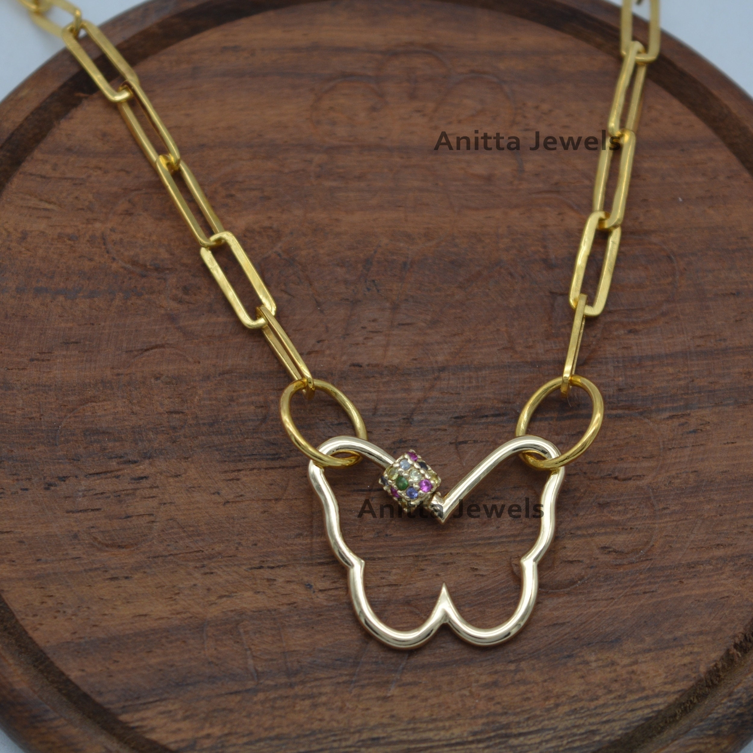 925 Silver Carabiner Jewelry Carabiner Lock Multi Sapphire Etsy