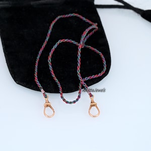 925 Sterling Silver Multicolor Silk Rope Necklace with Swivel Clasp