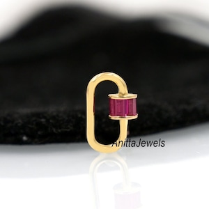 14k Gold Baguette Carabiner Lock, Gold Carabiner Lock, 14k Baguette Carabiner, Carabiner Gold, Gold Oval Carabiner, Gold Baby Carabiner Lock