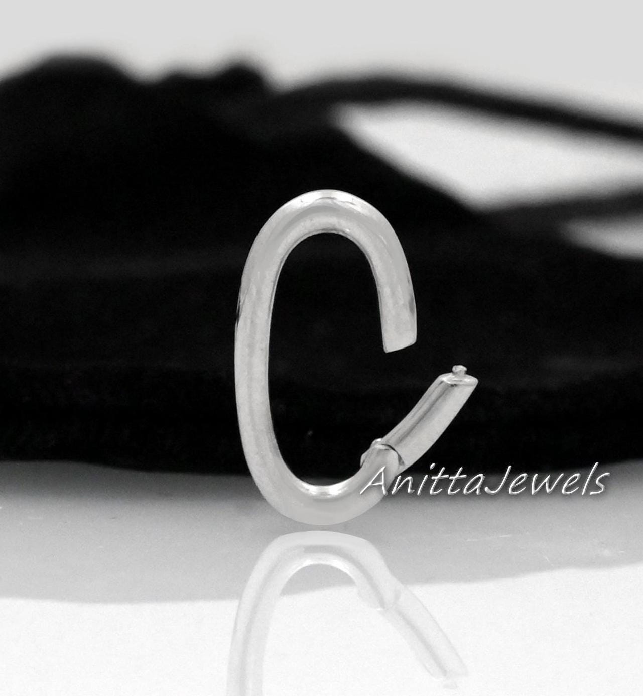 Two-Tone Oval Enhancer: Handmade 925 Silver Link Lock (20x10 MM) - View 7 - Anitta Jewels | SKU: etsy_1114106132