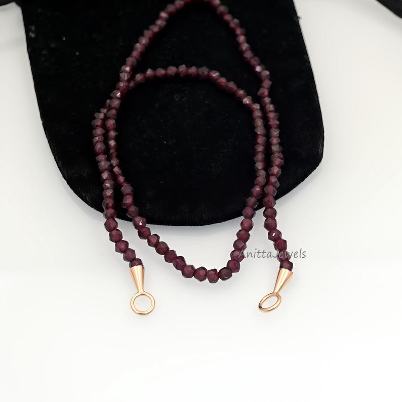 9K Gold Turquoise Bead Necklace: Gemstone Carabiner Clasp image 1