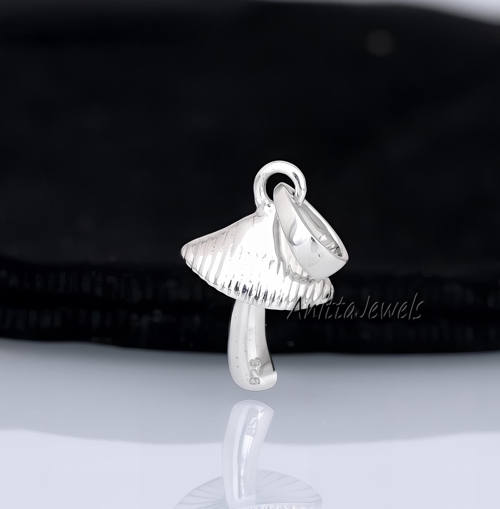 Ciondolo a forma di fungo riempito in oro 18 carati, collana di orecchini con ciondolo a forma di fungo smaltato per fornitura di gioielli fai-da-te - Italia