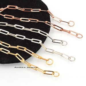 Sterling Silver Paperclip Chain Necklace: 14k Yellow Gold Plated Link