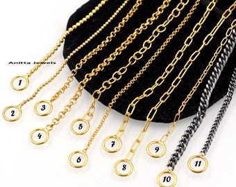 Handmade 925 Silver Chain Necklace: Curb, Cable, Paperclip - 16 Inch