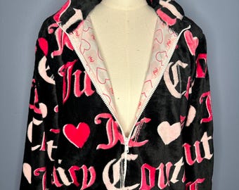 Handmade Upcycled Juicy Couture Fuzzy Jacket | Y2K Blanket Coat