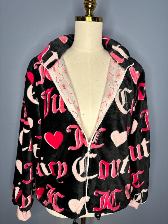 Handmade Upcycled Juicy Couture Fuzzy Jacket | Y2K Blanket Coat