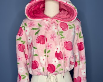 Handmade cropped fuzzy hoodie size small