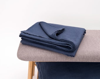 Wide Linen Flat Sheet, Stonewashed Bedding, Handmade in Lithuania