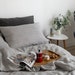 Picture of Light Gray Linen Bedding Set, 100% Washed Linen Duvet Cover With ...