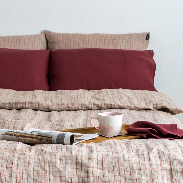 Washed Linen Bedding Etsy