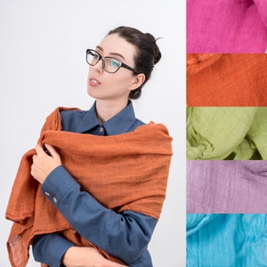 Soft scarf from 100% eco-friendly linen. Lightweight summer scarf in many colours.