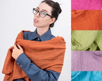 Soft scarf from 100% eco-friendly linen. Lightweight summer scarf in many colours.