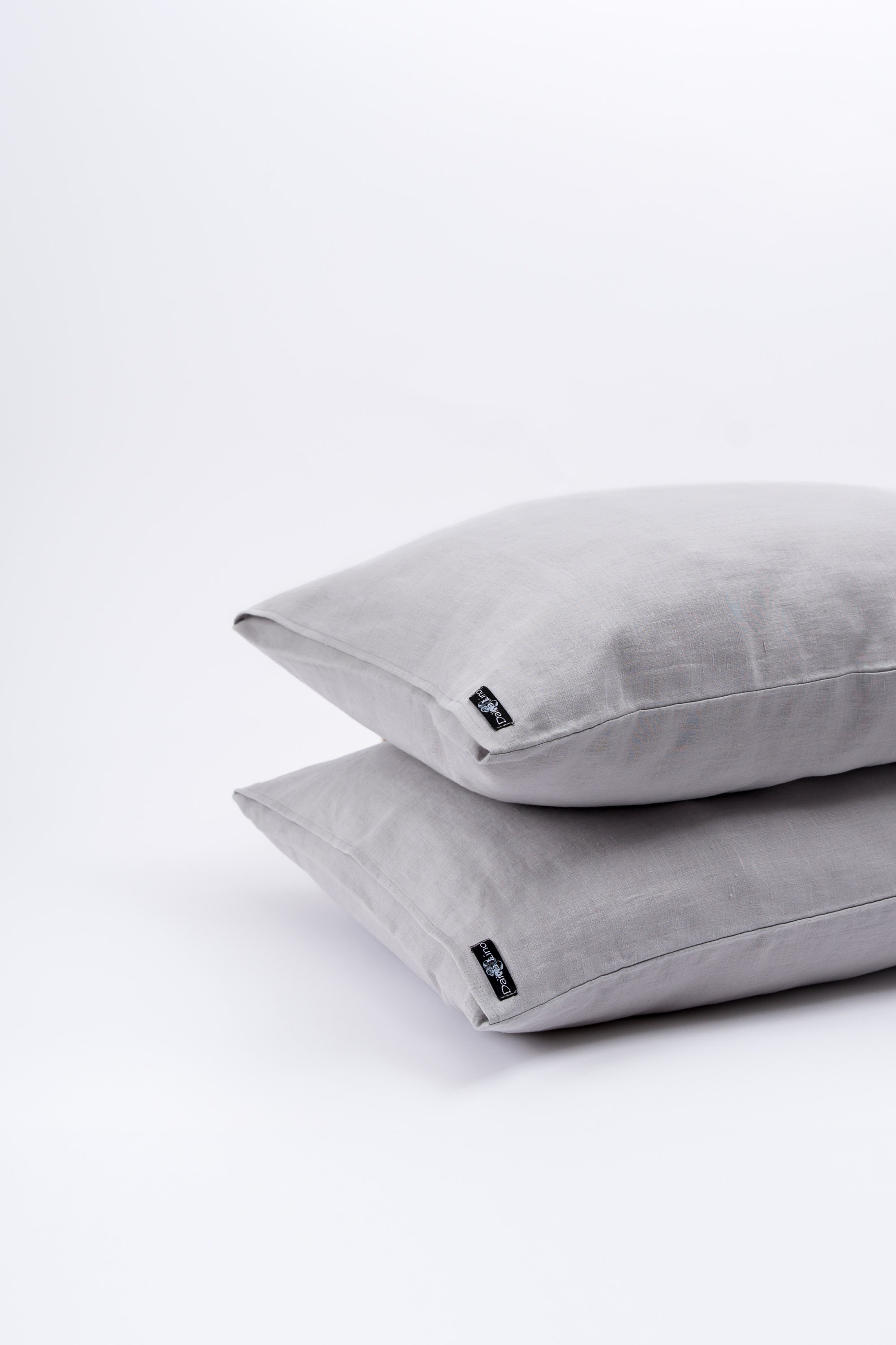 Light Gray Linen Bedding Set, 100% Washed Linen Duvet Cover With ... - Gray Linen Bedding
