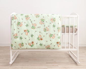 Baby katoenen beddengoedset met berenprint