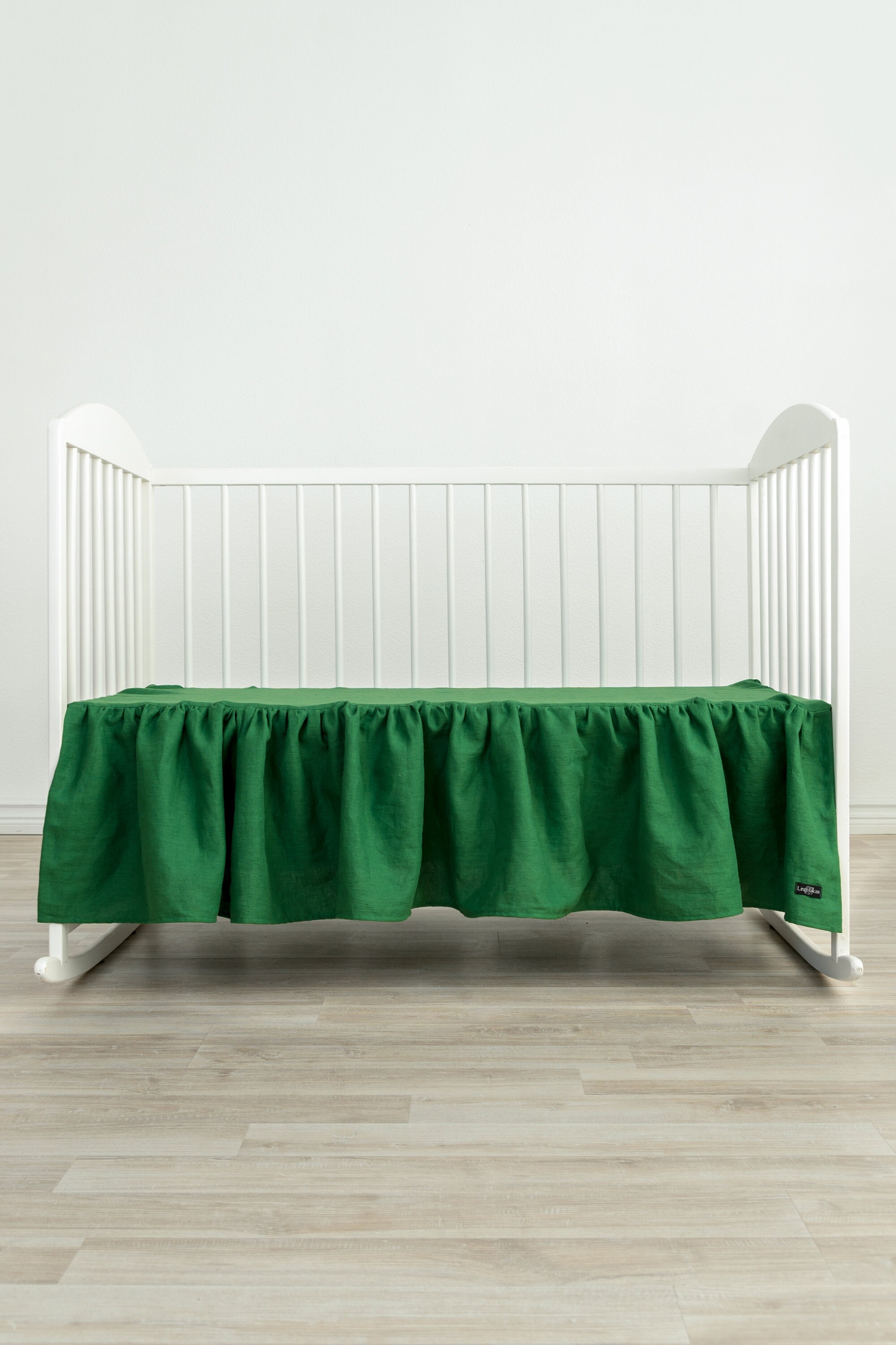 Gathered Linen Crib Skirt, Ruffled Nursery Decor - Etsy