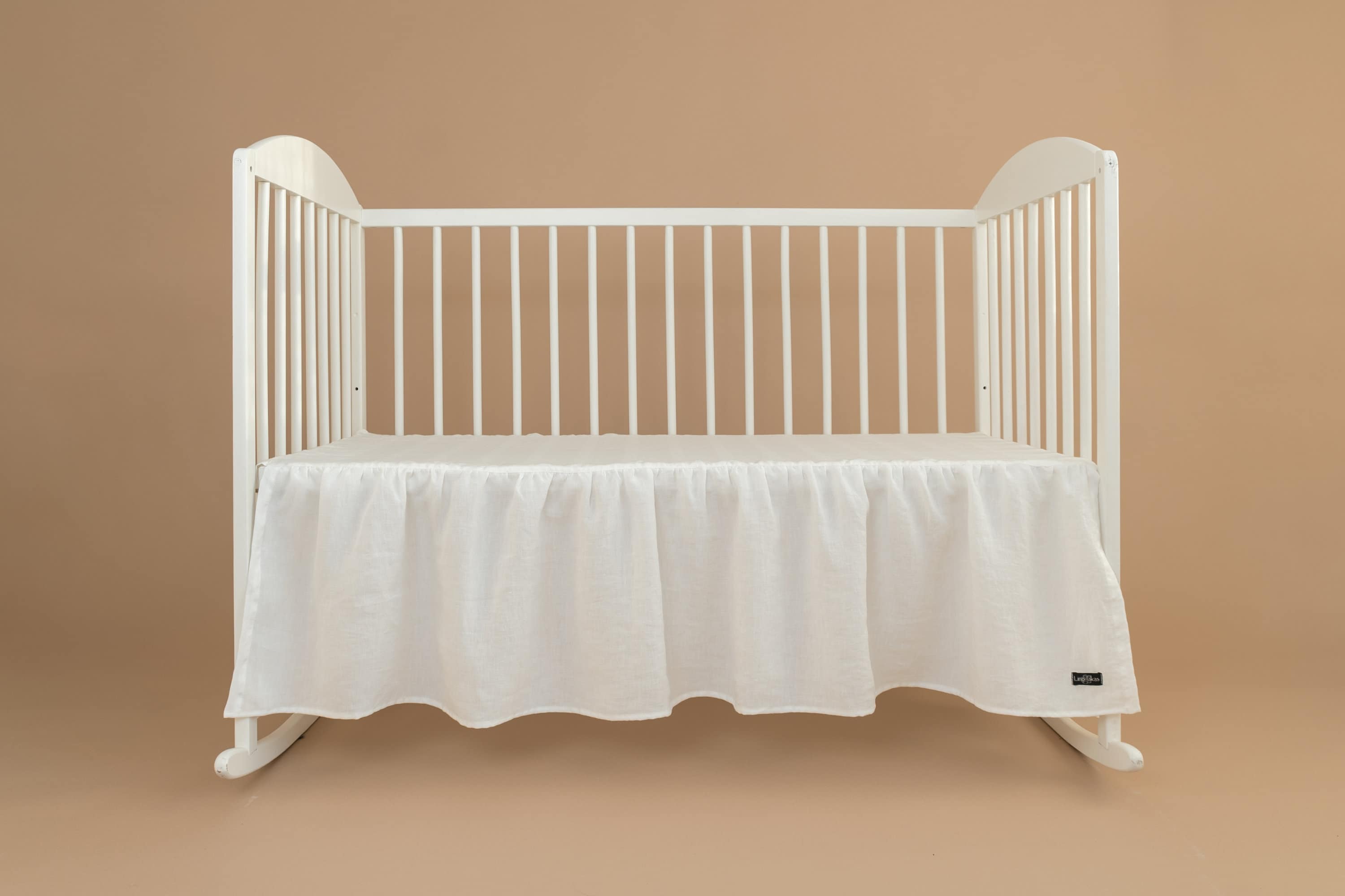 Gathered Linen Crib Skirt, Ruffled Nursery Decor - Etsy