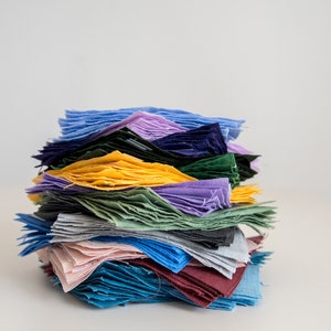 Colored linen fabric swatches, ready to ship