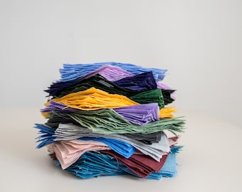 Colored Linen Fabric Swatches, 100% Linen, Stonewashed