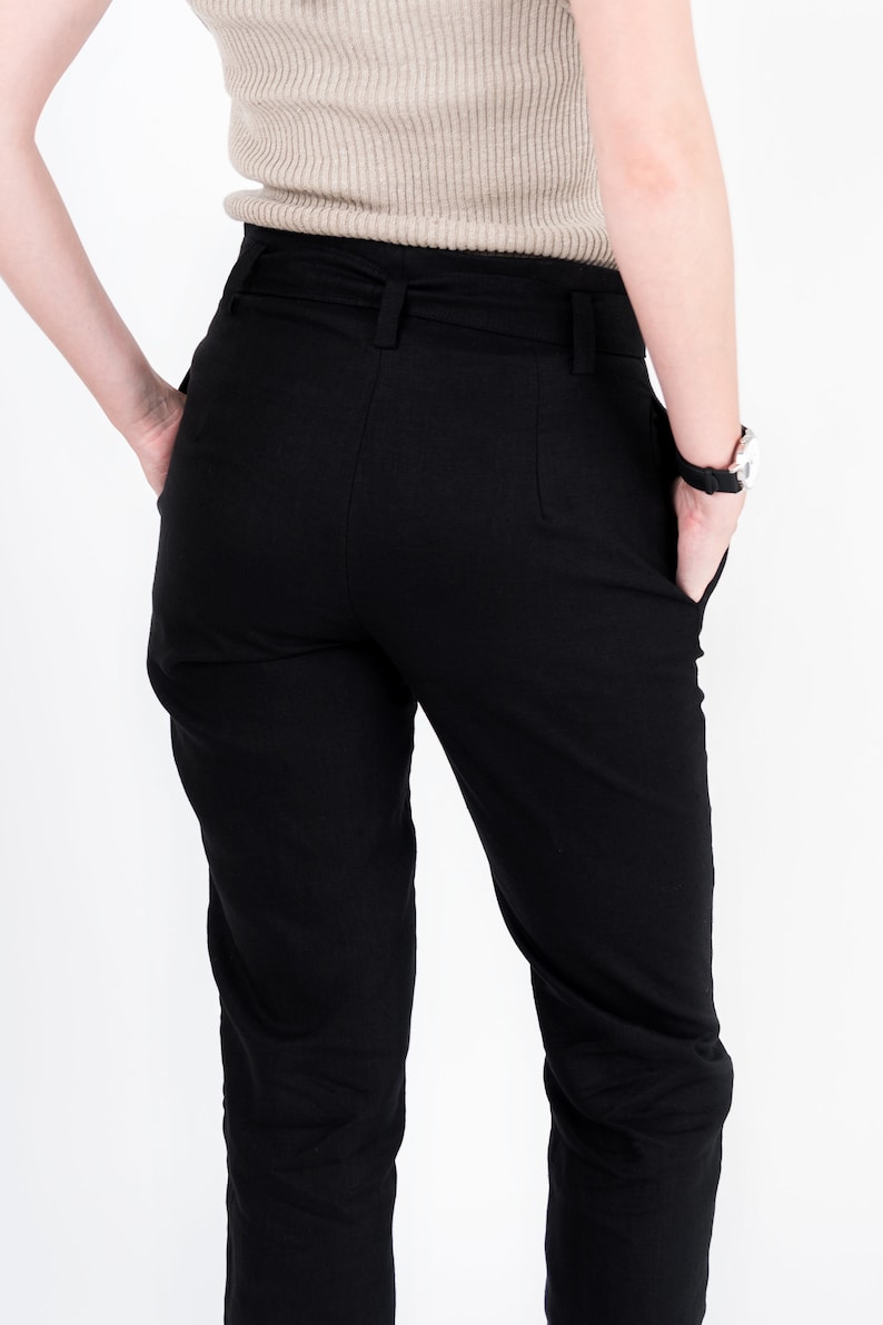 tapered linen trousers