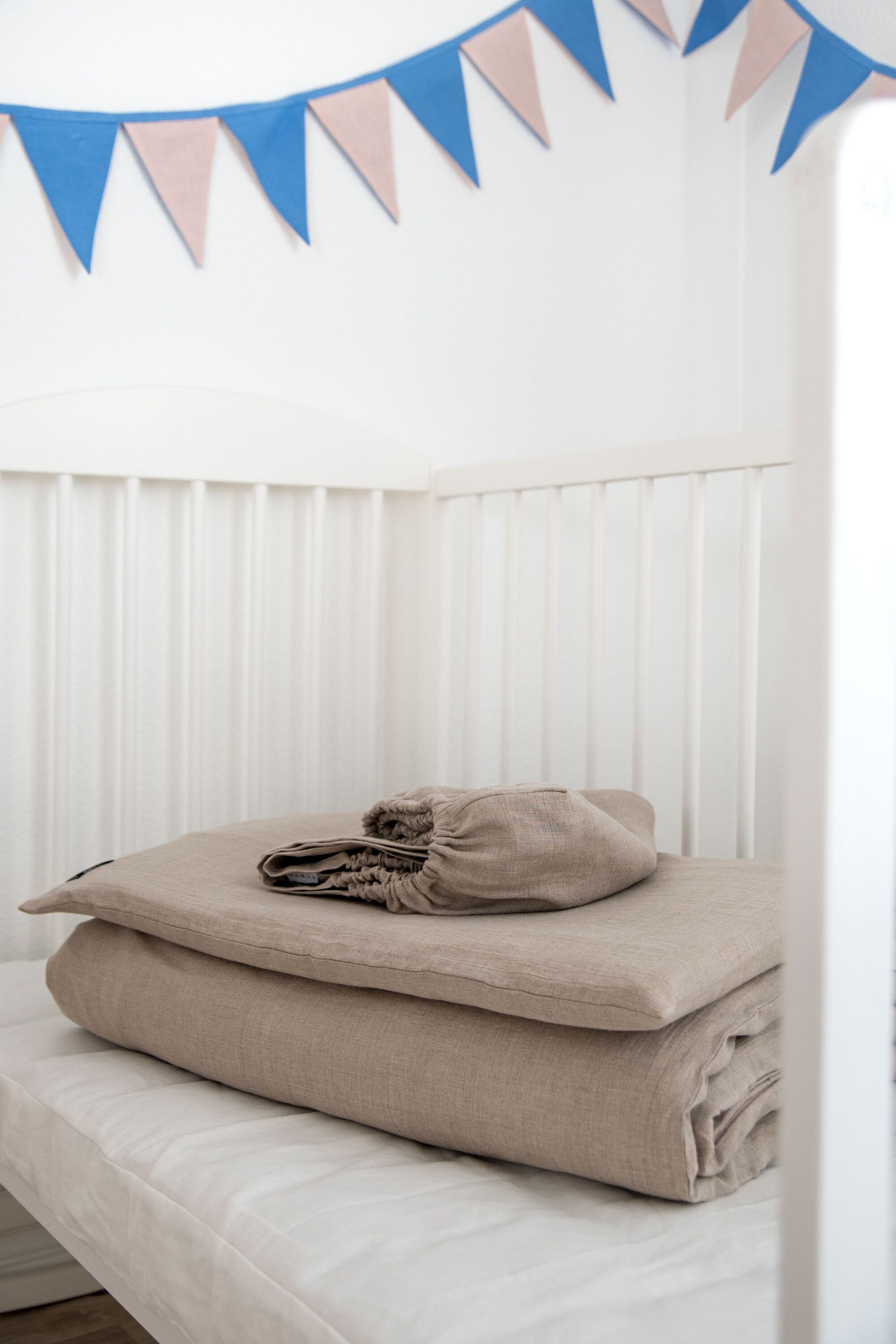 Natural Linen Baby Bedding Gender Neutral Toddler Linen Etsy